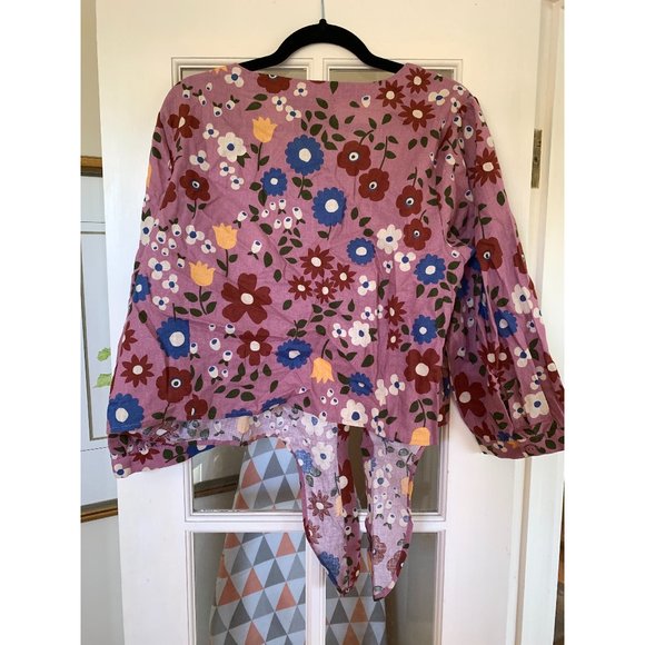 ModCloth x Princess Highway Floral Tie-Front Blouse - Picture 6 of 6